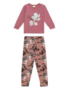Walkiddy Комплект пижама оранжево / бледорозово / черно / бяло