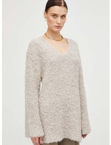 Вълнен пуловер By Malene Birger дамски в бежово от топла материя