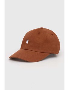 Памучна шапка с козирка Norse Projects Twill Sports Cap в кафяво с изчистен дизайн N80.0001.2015