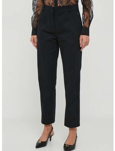 Панталон Tommy Hilfiger в черно със стандартна кройка, с висока талия