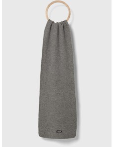 Вълнен шал Calvin Klein в сиво с меланжов десен