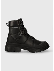 Кожени туристически обувки Karl Lagerfeld TREKKA MENS KC в черно KL25256F