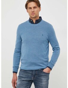 Вълнен пуловер Polo Ralph Lauren мъжки в синьо