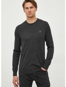 Вълнен пуловер Polo Ralph Lauren мъжки в сиво