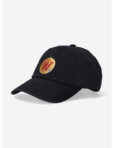 Памучна шапка с козирка Wood Wood Eli Badge в черно с апликация