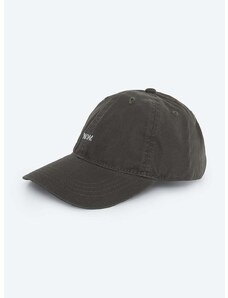 Памучна шапка с козирка Wood Wood Low profile twill cap в зелено с изчистен дизайн 12110804.7083