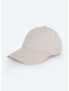 Памучна шапка с козирка Wood Wood Low profile twill cap в бежово с изчистен дизайн 12110804.7083