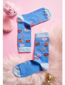 Comfort Дамски чорапи с понички - Светло синьо
