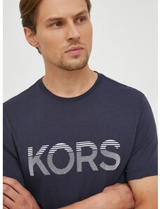 Памучна тениска Michael Kors в тъмносиньо с принт