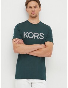 Памучна тениска Michael Kors в зелено с принт