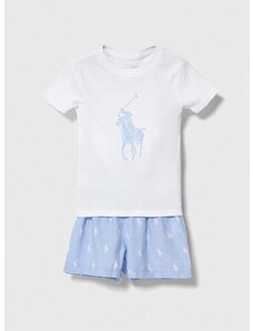 Детска пижама Polo Ralph Lauren в синьо с десен
