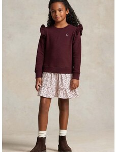 Детска рокля Polo Ralph Lauren в бордо къса разкроена