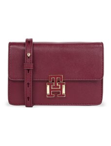 Дамска чанта Tommy Hilfiger Pushlock Leather Small Crossover AW0AW15227 Rouge XJS