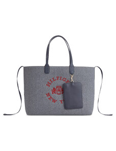 Дамска чанта Tommy Hilfiger Iconic Tommy Tote Wool Logo AW0AW15576 Grey Line PSE