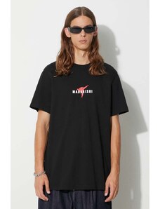 Памучна тениска Maharishi Invisible Warrior T-Shirt в черно с принт 1070