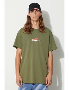 Памучна тениска Maharishi Invisible Warrior T-Shirt в зелено с принт 1070