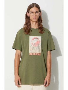 Памучна тениска Maharishi Peace Crane T-Shirt в зелено с принт 1072