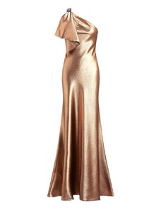 RALPH LAUREN Рокля Mtlc Hammered Charm-Gown W/Trim 253918412001 bronze metallic