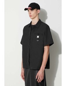 Риза 1017 ALYX 9SM мъжка в черно със свободна кройка с класическа яка