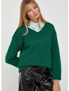 Вълнен пуловер Luisa Spagnoli дамски в зелено от топла материя