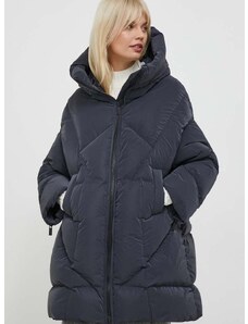 Пухено яке Hetrego в сиво зимен модел с уголемена кройка