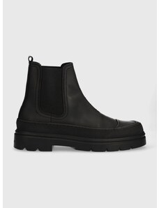 Кожени обувки Calvin Klein CHELSEA BOOT RUB в черно HM0HM01252