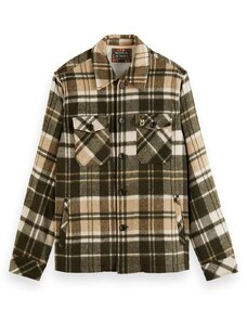 SCOTCH & SODA Риза Brushed Wool-Blend Check Overshirt 174111 SC6481 green check