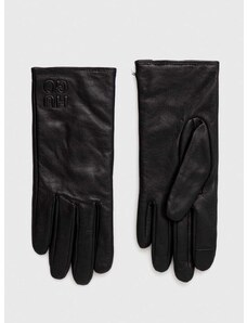 Кожени ръкавици HUGO в черно