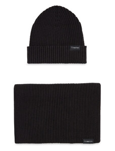 Комплект шал и шапка Calvin Klein Gs Classic Cotton Scarf+Beanie K50K511021 Ck Black BAX