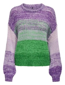 ONLY Пуловер 'Almira' светлозелено / пастелнолилаво / тъмнолилаво