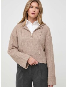 Пуловер Guess дамски в кафяво от лека материя