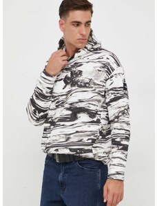 Суичър Calvin Klein в сиво с качулка с десен