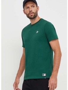 47 brand Памучна тениска 47brand MLB Oakland Athletics в зелено с изчистен дизайн