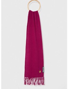 Вълнен шал Moschino в лилаво с изчистен дизайн