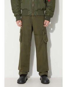 Памучен панталон Alpha Industries Jet Pant в зелено със стандартна кройка 101212.142