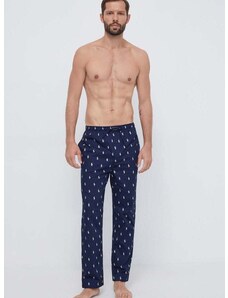 Памучно долнище на пижама Polo Ralph Lauren в тъмносиньо с десен 714899624