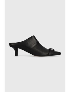 Кожени обувки с тънък ток MM6 Maison Margiela Slipper в черно S66WX0056
