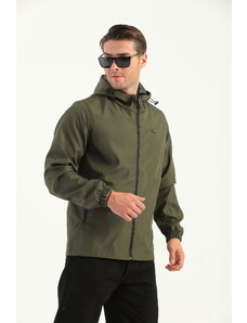 River Club Мъжко палто с качулка в цвят каки с джоб, вътрешна облицовка водоустойчиво.