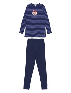 SCHIESSER Комплект пижама 'Horse World' морскосиньо / нейви синьо / кафяво / бяло