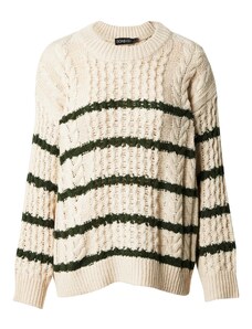 SOAKED IN LUXURY Пуловер 'Franna' телесен цвят / тъмнозелено