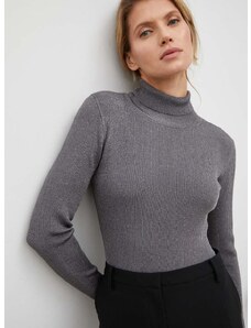 Пуловер Gestuz дамски в сиво от лека материя с поло