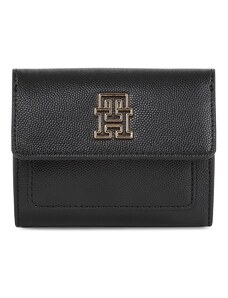 Малък дамски портфейл Tommy Hilfiger Th Timeless Med Flap W Bill AW0AW15258 Black BDS