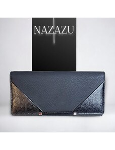NAZAZU Стилно дамско портмоне с магнитно затваряне - Черно / Бордо 010434