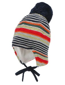 Плетена бебешка шапка от органичен памук на райе, Sterntaler