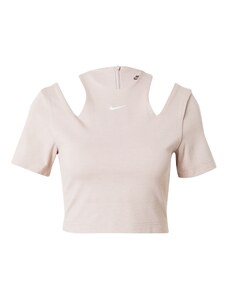 Nike Sportswear Тениска таупе сиво / бяло