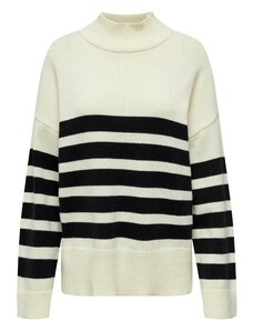 ONLY Пуловер 'SAGA' черно / бяло