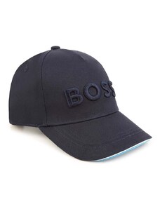 Детска шапка BOSS в тъмносиньо с апликация