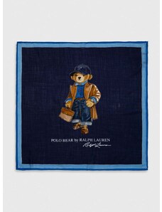 Вълнен тънък шал Polo Ralph Lauren в тъмносиньо с десен 455931399