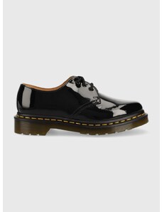 Половинки обувки Dr. Martens Black Patent Lamper в черно с равна подметка 10084001