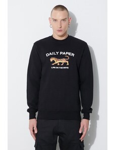 Памучен суичър Daily Paper Radama Sweater в черно с принт 2321107